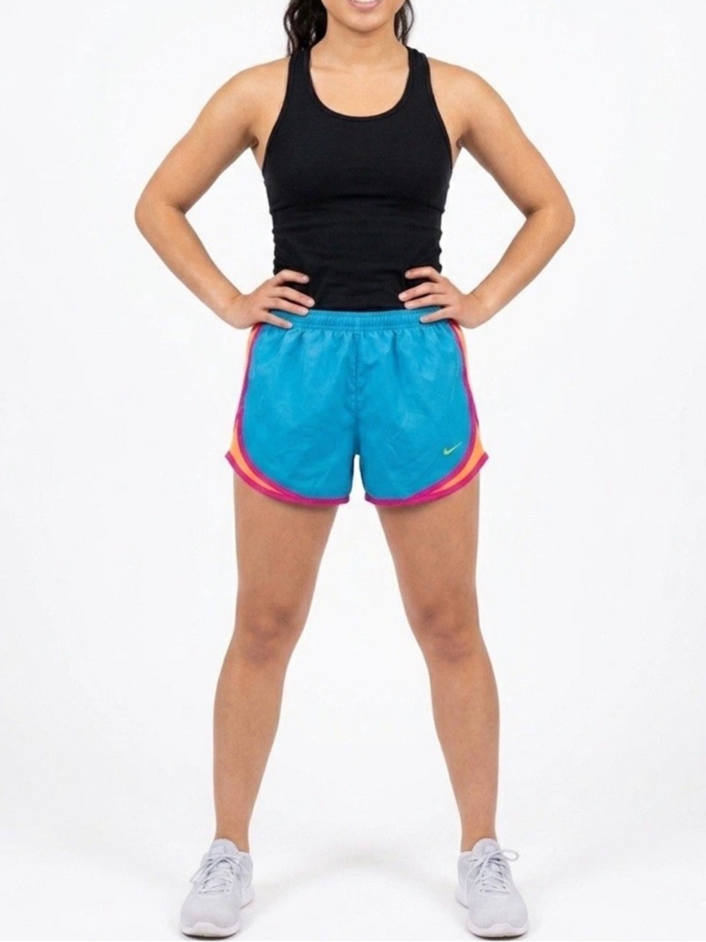 Nike Dri-FIT Running Shorts Women’s Medium Blue Pink Athletic Activewear